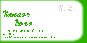 nandor moro business card